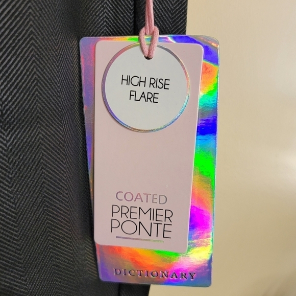 NWT Stitch Fix Dictionary | Black Rykar High Rise Coated Ponte Flare Pants - Picture 7 of 8